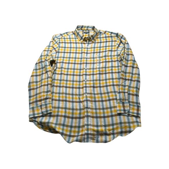 Club Room Men’s‎ XXL Blue Yellow Button Flannel Shirt Hiking Outdoor NWT (264) - Picture 1 of 8